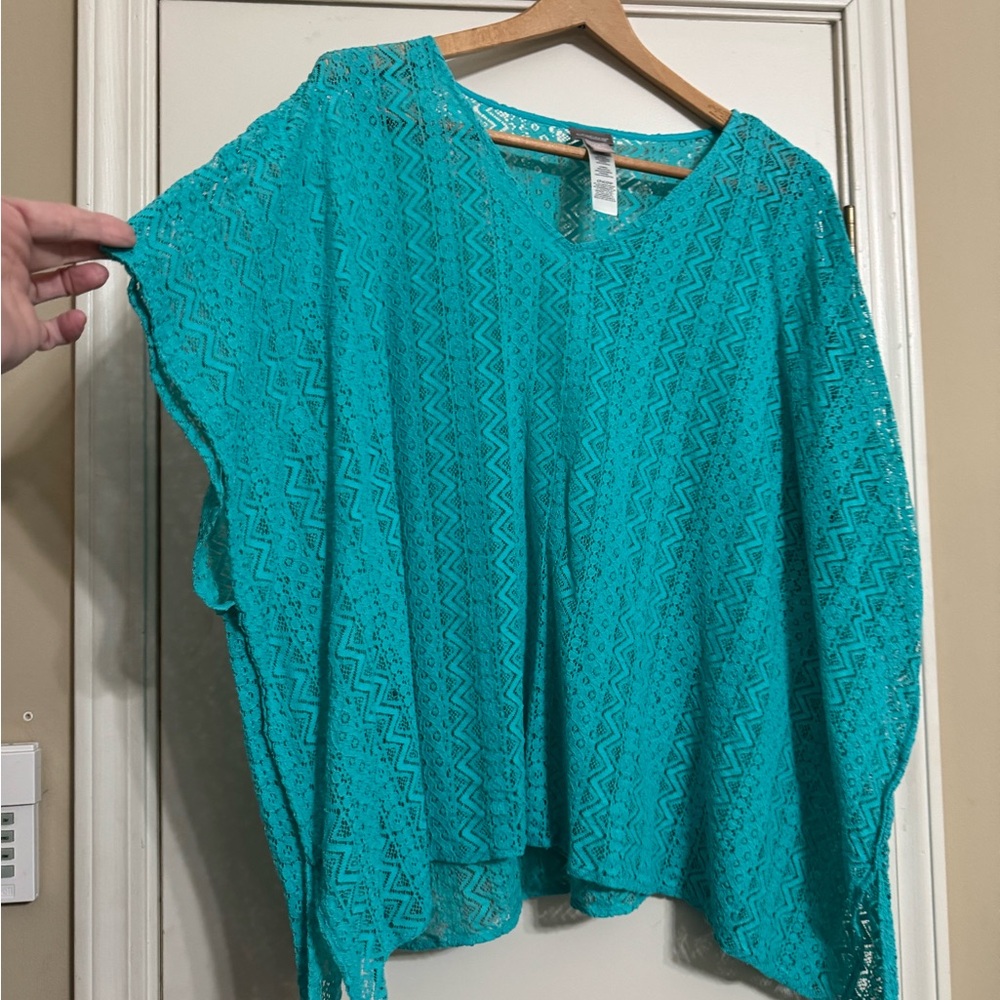 Teal Lace Women's Top